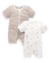 Purebaby 2 Pack Short Zip Romper