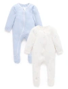 Purebaby 2 Pack Zip Footie