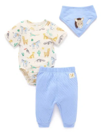 Purebaby 3 Piece Gift Set Boys In Blue
