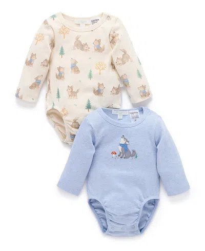 Purebaby Boys' 2 Pack Bodysuit - Baby In White