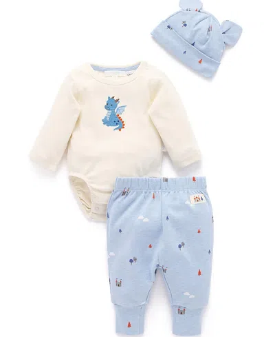 Purebaby Boys' 3 Piece Gift Set - Baby In Blue