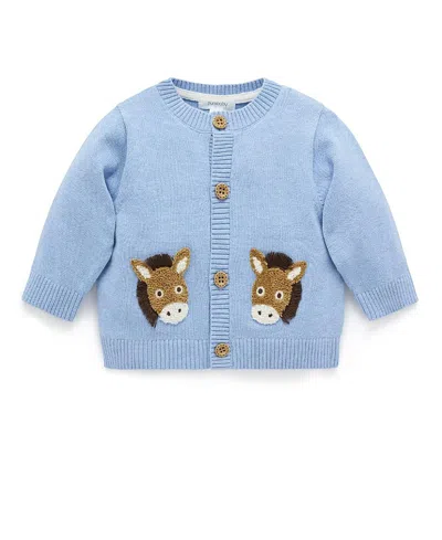 Purebaby Boys' Fiesta Friends Knit Cardigan Boys - Baby In Blue