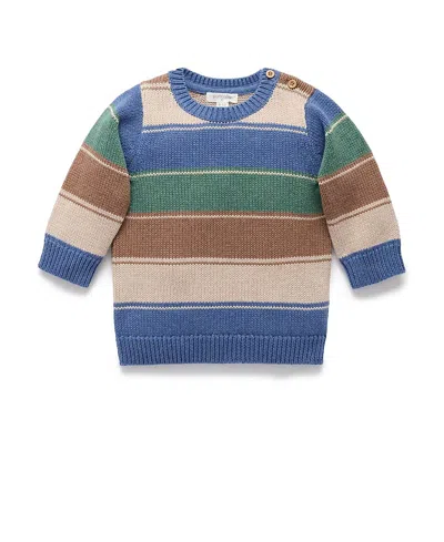 Purebaby Boys' Forest Striped Jumper - Baby, Little Kid In Multi