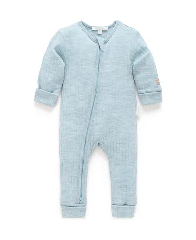 Purebaby Kids' Boys' Merino Coverall - Baby In Blue