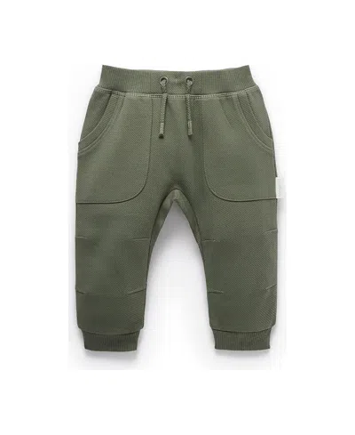 Purebaby Boys' Slouchy Track Pant - Baby, Little Kid In Green