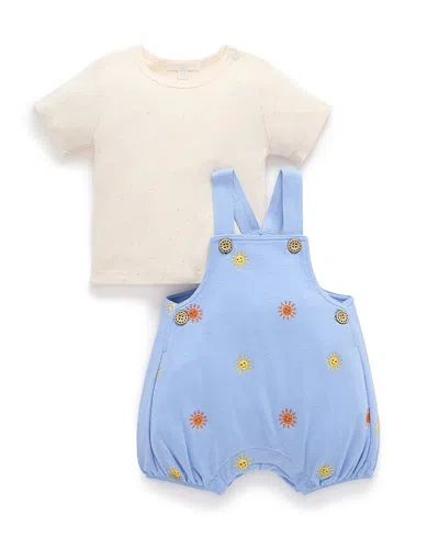 Purebaby Boys' Striped Overall Set - Baby In Multi