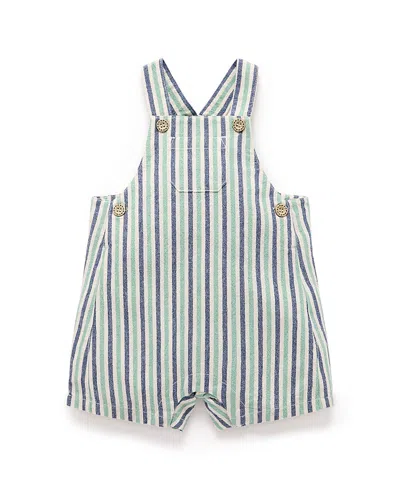 Purebaby Boys' Striped Overalls - Baby In Blue