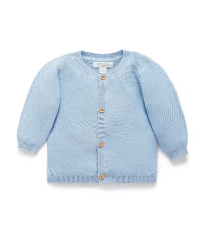 Purebaby Boys' Textured Knit Cardigan - Baby In Blue