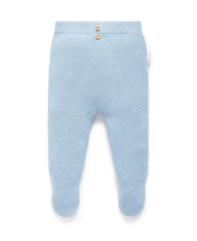 Purebaby Boys' Textured Knit Legging - Baby In Blue