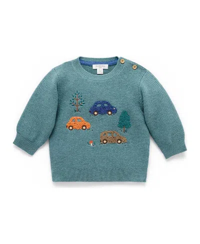Purebaby Boys' Woodland Jumper - Baby, Little Kid In Multi