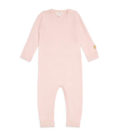 Purebaby Kids' Cashmere Cable-knit All-in-one In Pink