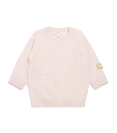 Purebaby Kids' Cashmere Cable-knit Sweater In White