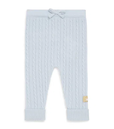 Purebaby Kids'  Cashmere Cable-knit Leggings In Blue