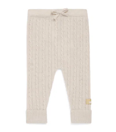 Purebaby Kids'  Cashmere Cable-knit Leggings In Neutral