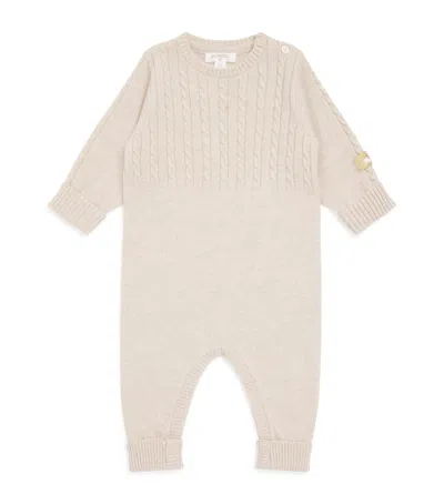 Purebaby Kids'  Cashmere Cable-knit Playsuit In Neutral