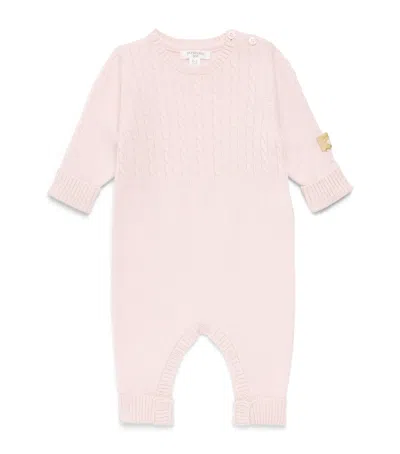 Purebaby Kids'  Cashmere Cable-knit Playsuit In Pink