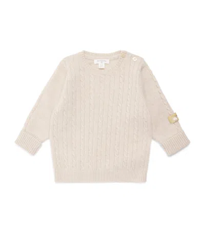 Purebaby Kids'  Cashmere Cable-knit Sweater In Neutral