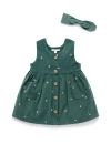 Purebaby Corduroy Pinnie & Headband Set In Green