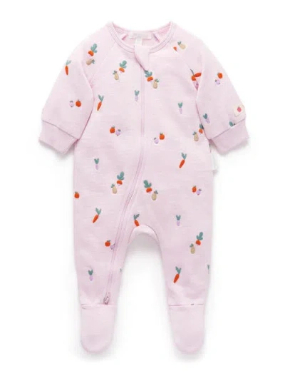 Purebaby Kids'  Embroidered Fleece Footie