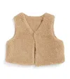 Purebaby Faux Shearling-corduroy Reversible Gilet In Brown