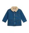 Purebaby Faux-sherpa Denim Jacket In Multi
