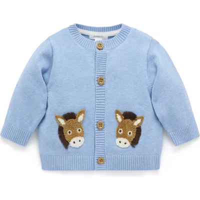 Purebaby Fiesta Friends Knit Cardigan Boys In Blue