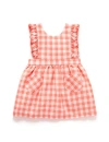 Purebaby Gingham Pinnie Dress In Multi