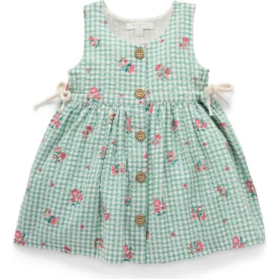 Purebaby Gingham Pinnie In Orange