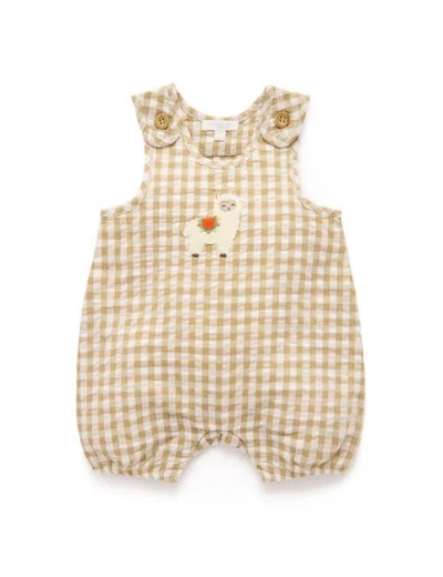 Purebaby Kids'  Gingham Romper In Neutral