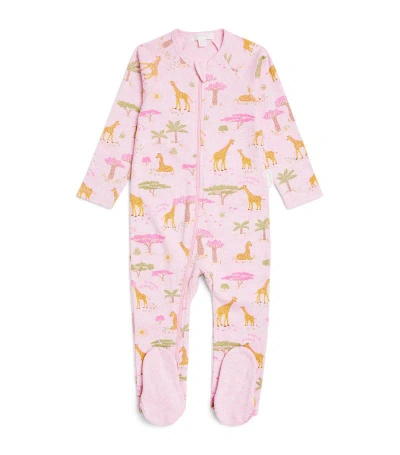 Purebaby Giraffe Print All-in-one (0-18 Months) In Pink