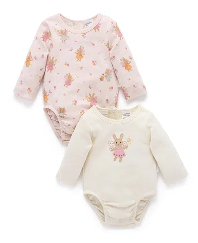 Purebaby Girls' 2 Pack Bodysuit - Baby In Multi