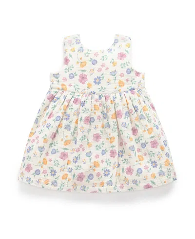 Purebaby Girls' Bow Dress - Baby In Multi