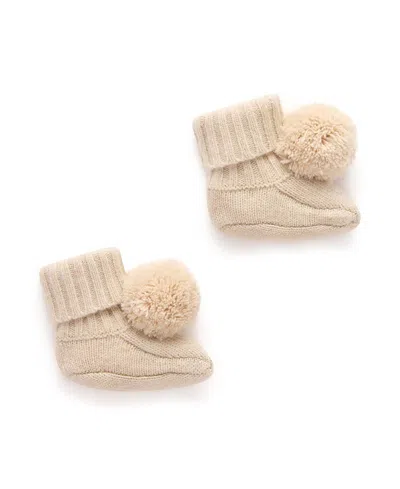 Purebaby Girls' Cashmere Booties - Baby In Neutral