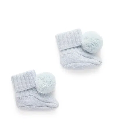 Purebaby Girls' Cashmere Booties - Baby In Blue