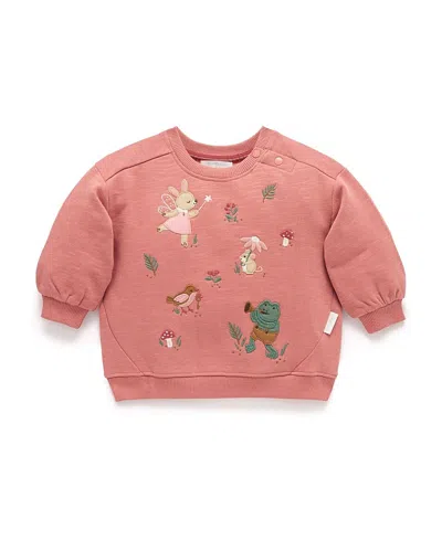 Purebaby Girls' Embroidered Windcheater - Baby, Little Kid In Pink