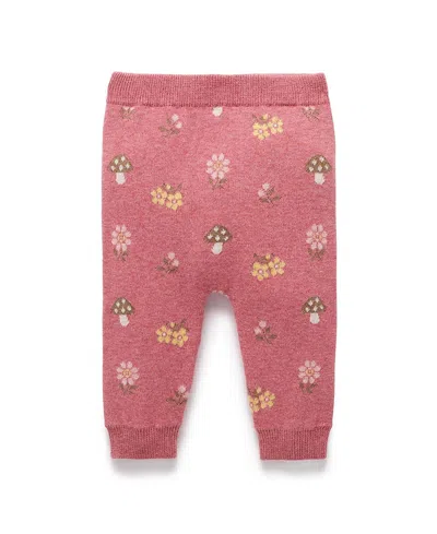 Purebaby Girls' Magical Forest Knit Leggings - Baby In Pink