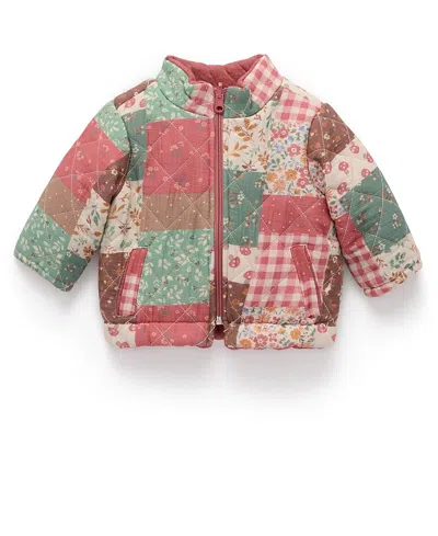 Purebaby Girls' Reversible Quilted Jacket - Baby, Little Kid In Multi