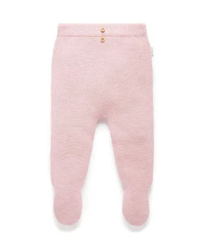 Purebaby Girls' Textured Knit Legging - Baby In Pink