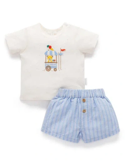 Purebaby Ice Cream Cart Top & Shorts Set In Multi