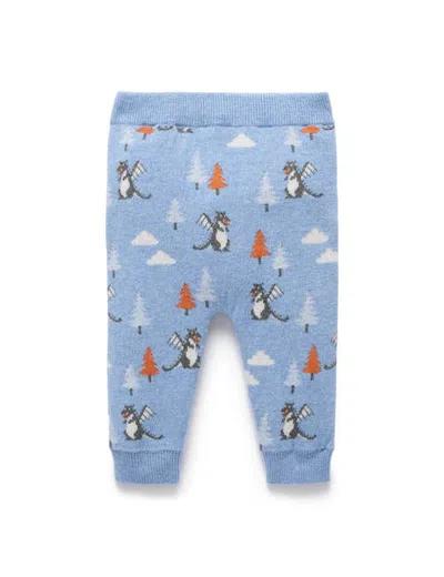 Purebaby Magical Forest Knit Boys Leggings In Blue