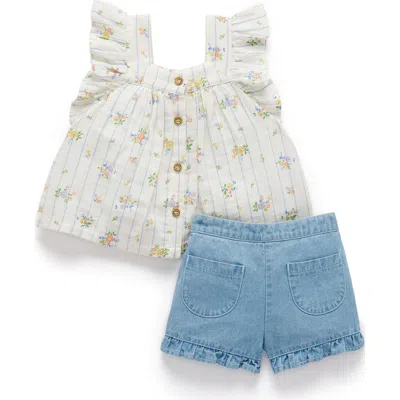 Purebaby Nautical Top & Short Set In Multi