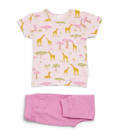 Purebaby Organic Cotton T-shirt And Sweatpants Set (0-24 Months) In Pink