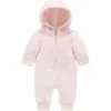 Purebaby Quilted Hooded Coverall Onsie In Pink