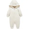 Purebaby Quilted Hooded Coverall Onsie In White