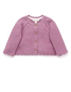 Purebaby Scalloped Cardigan In Purple