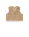 Purebaby Shearling Reversible Vest In Brown