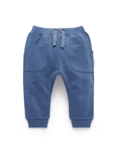 Purebaby Slouchy Track Pant In Blue
