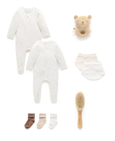 Purebaby Unisex 2 Pack Zip Footie & Accessories Gift Set - Baby