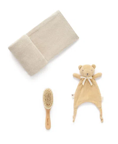 Purebaby Unisex Blanket Gift Set - Baby In Brown