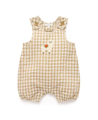 Purebaby Unisex Gingham Romper - Baby In Neutral